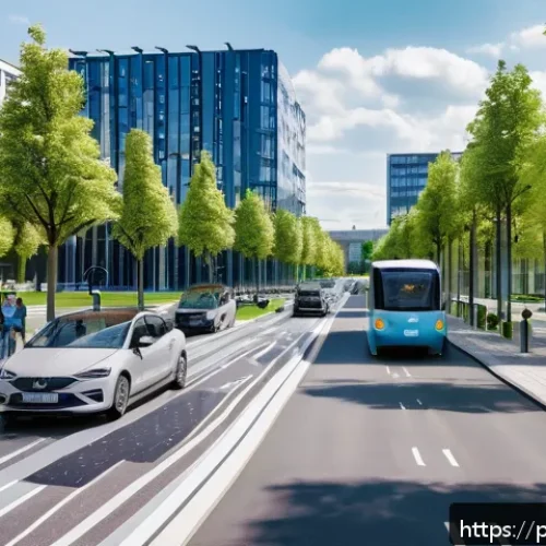 Home 31 지속가능성 컨설턴트를 위한 기술 트렌드 - A modern smart city landscape in Poland during daytime, featuring integrated energy management and w...